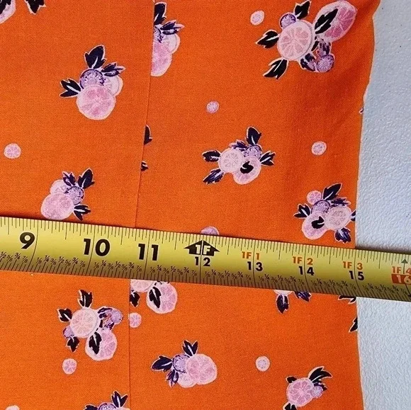 Free People Like a Lady Orange Citrus Floral Mini Dress Lace Up Back S NWT - Picture 11 of 16